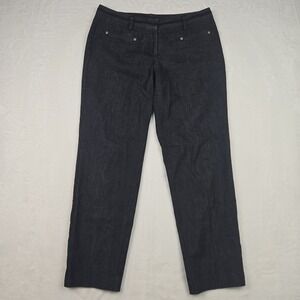 Larry Levine Women's‎ Black Pants Size 8 Grunge Missing Button